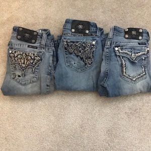 3 pairs of Miss Me jeans